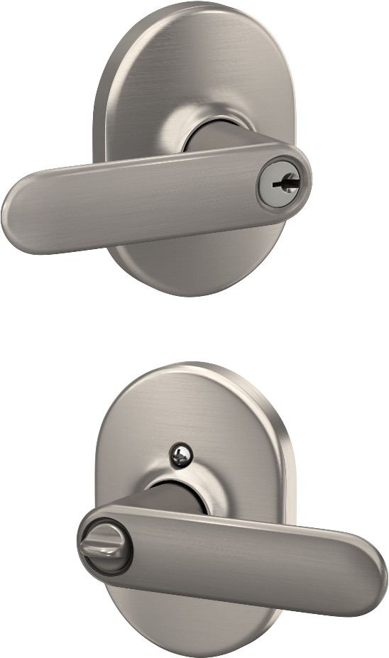 Davlin-Remsen Satin Nickel Exterior Keyed Entry Door Handle