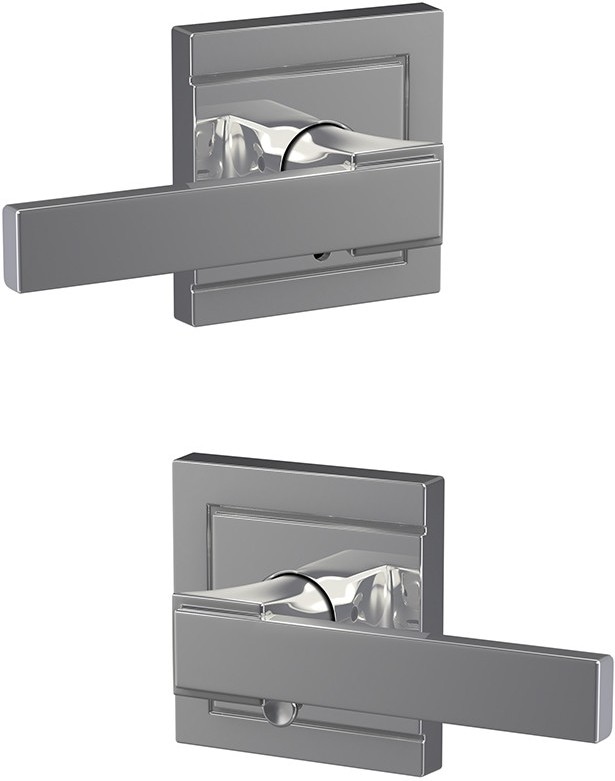 Custom Northbrook - Upland Bright Chrome Interior Bed/Bath Hall/Closet Combined Door Handle