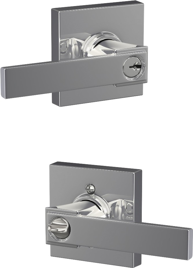 Northbrook - Collins Bright Chrome Exterior Keyed Entry Door Handle