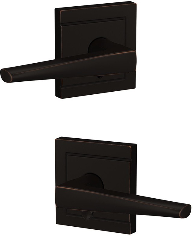 Custom Eller - Upland Aged Bronze Interior Bed/Bath Hall/Closet Combined Door Handle
