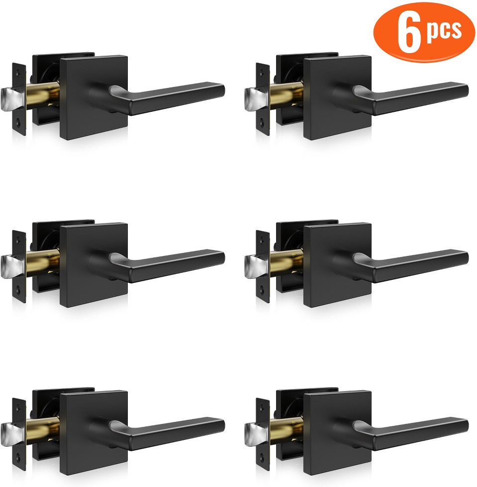 Passage Door Handle Black Interior Passage Door Handle Multi-pack 6 -Pack