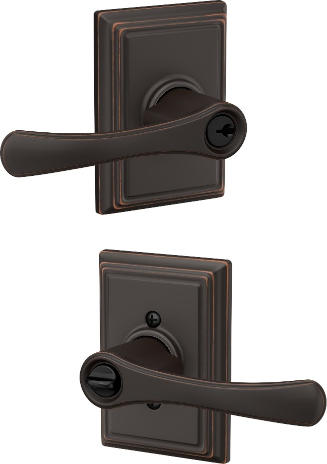 Customizable Keying Avila-Addison Aged Bronze Exterior Keyed Entry Door Handle