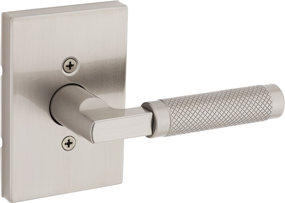 Knurled Prava Satin Nickel Interior Dummy Door Handle