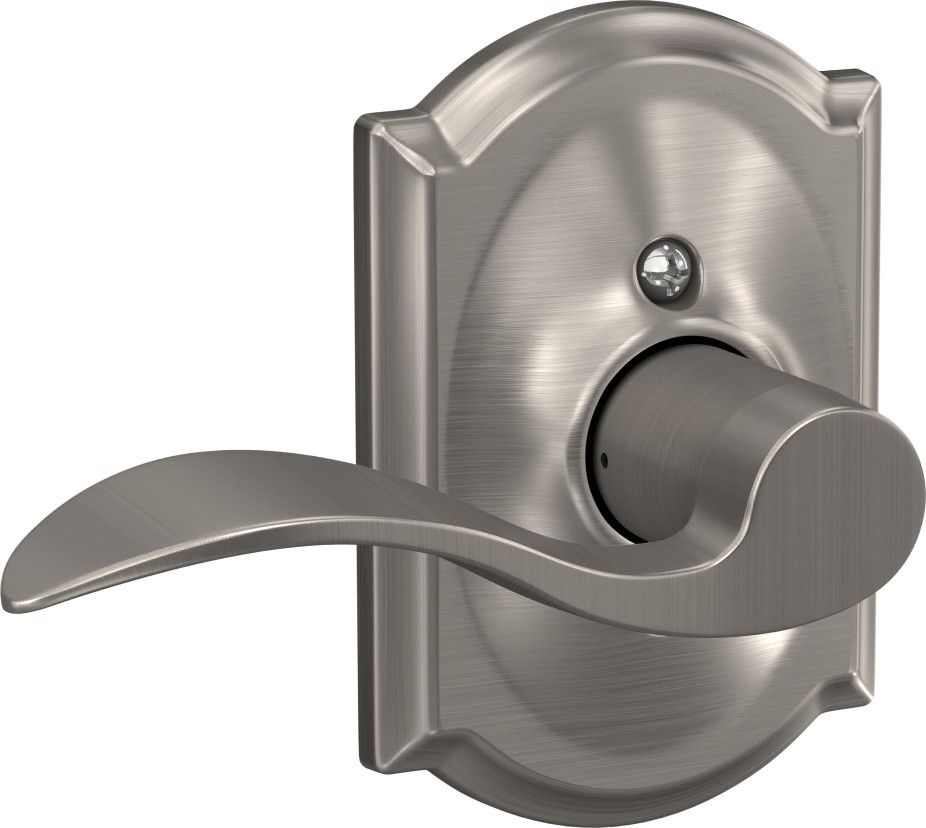 Accent-Camelot Satin Nickel Left-Handed Interior Hall/Closet Dummy Door Handle