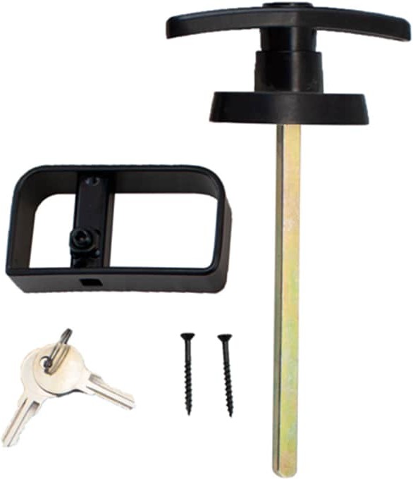 T-Handle Lock Set 4-1/2 in Stem Powder Coated Steel