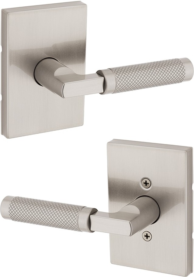 Knurled Prava Satin Nickel Interior Hall/Closet Passage Door Handle