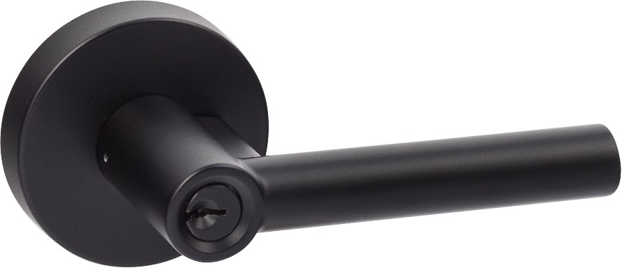 Ridgecrest Modern Marin Flat Black Interior/Exterior Keyed Entry Door Handle