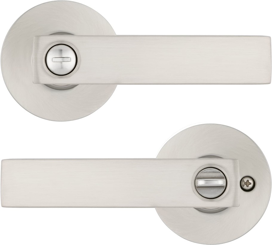 Kinross Satin Nickel Interior Bed/Bath Privacy Door Handle