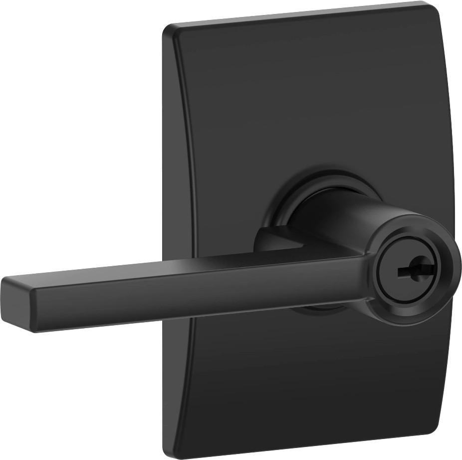 Latitude-Century Matte Black Interior/Exterior Storeroom Door Handle