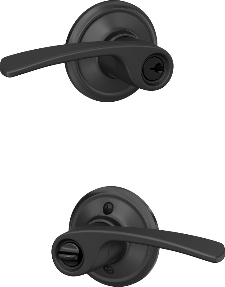 Merano Matte Black Exterior Keyed Entry Door Handle