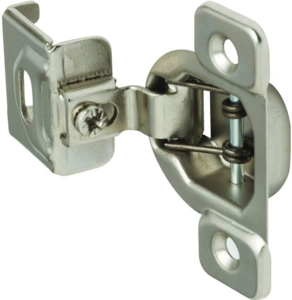Cabinet Hinge 3-1/2-in H Satin Nickel Concealed Interior/Exterior Door Hinge 2 -Pack