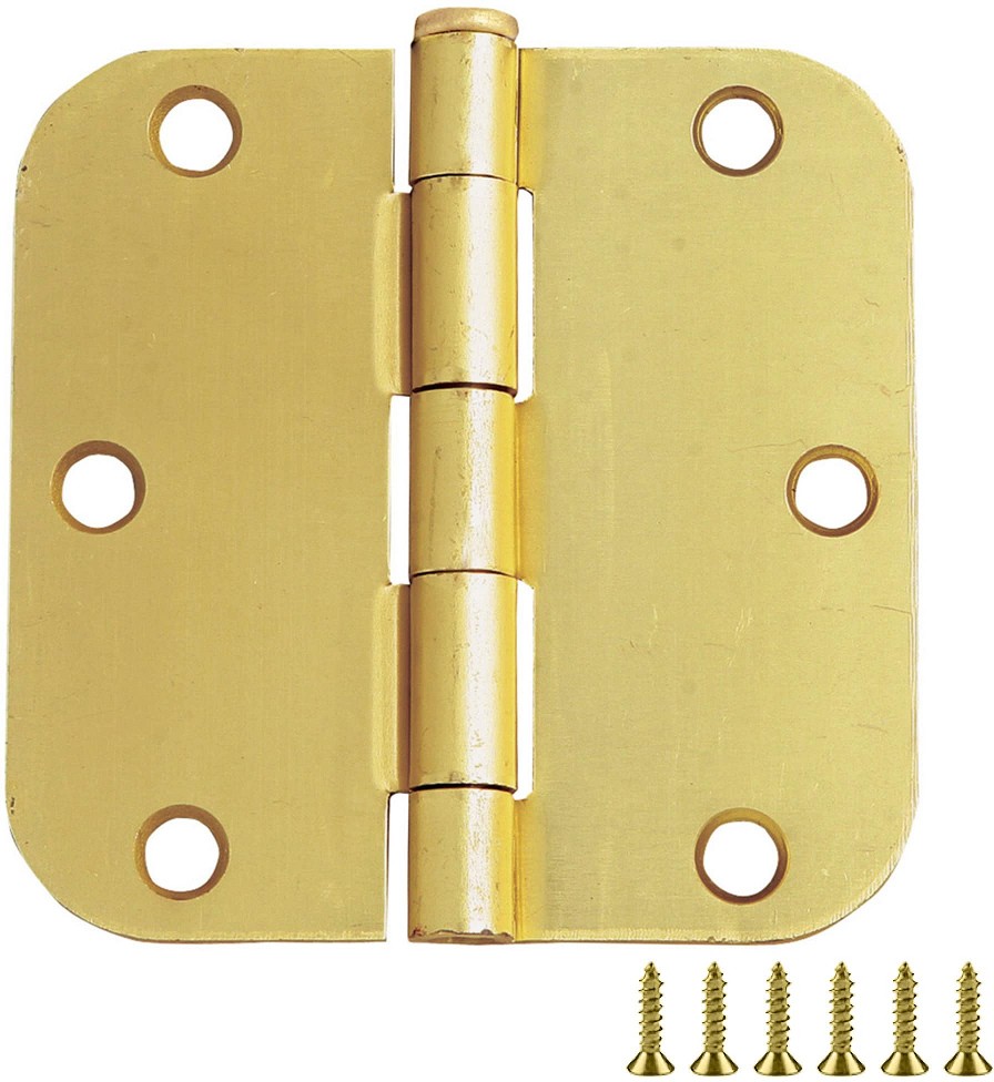 3-1/2-in H x 5/8-in Radius Satin Brass Butterfly Interior/Exterior Door Hinge 3 -Pack