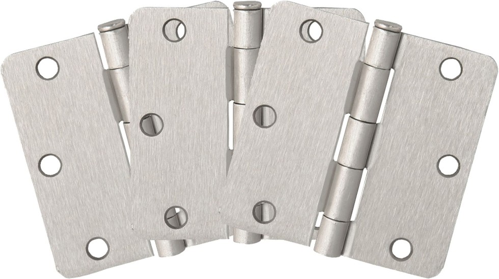 3-1/2-in H x 1/4-in Radius Satin Nickel Butterfly Interior/Exterior Door Hinge 3 -Pack