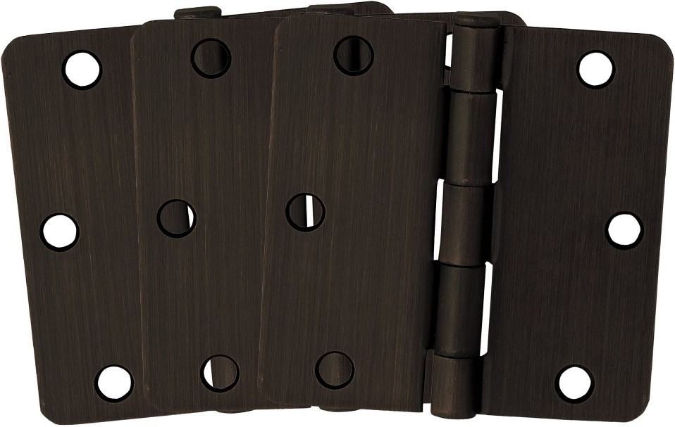 3-1/2-in H x 1/4-in Radius Oil Rubbed Bronze Butterfly Interior/Exterior Door Hinge 3 -Pack