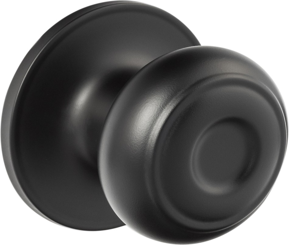 Sure-Loc Door Hardware Juniper Flat Black Interior Bed/Bath Hall/Closet Passage Door Knob
