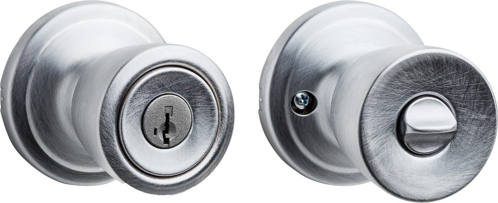 Abbey Satin Chrome SmartKey Exterior Keyed Entry Door Knob