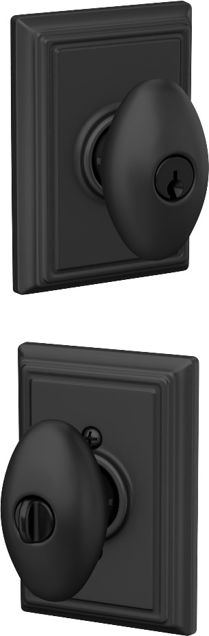Siena-Addison Matte Black Exterior Keyed Entry Door Knob