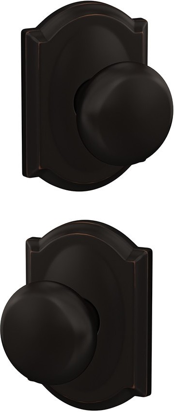 Custom Plymouth - Camelot Aged Bronze Interior Bed/Bath Hall/Closet Combined Door Knob