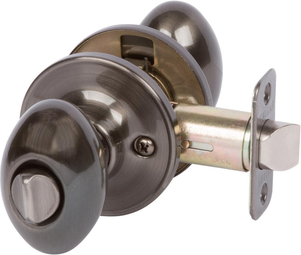 Carlyle Antique Silver Interior/Exterior Bed/Bath Privacy Door Knob