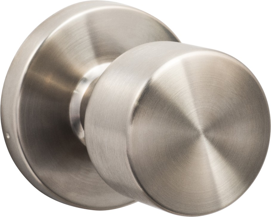 Ridgecrest Modern Bergen-Round Satin Stainless Interior Bed/Bath Hall/Closet Passage Door Knob