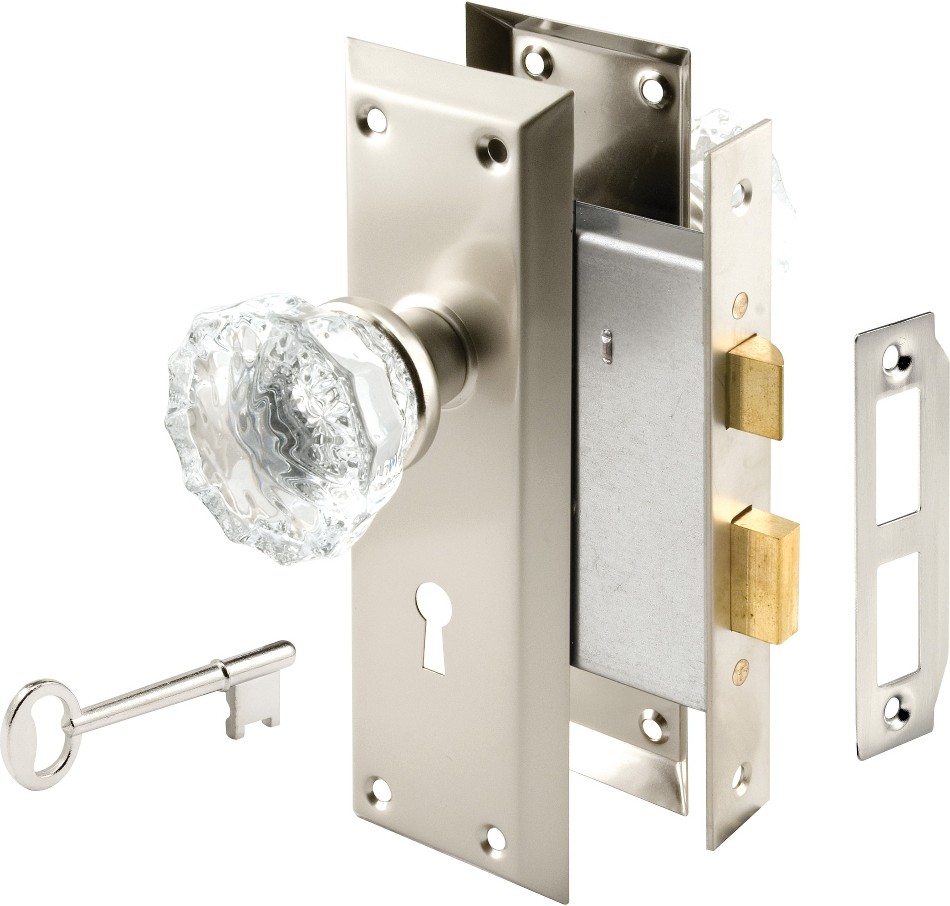 Satin Nickel Interior Bed/Bath Hall/Closet Single-Cylinder Keyed Entry Door Knob