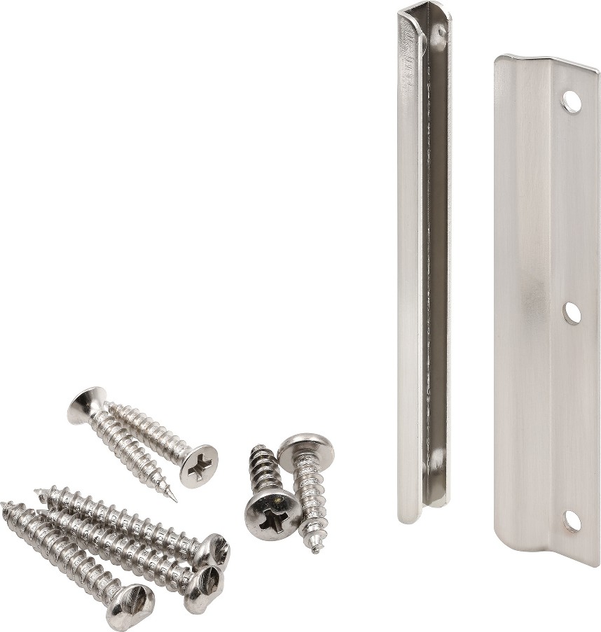 7-in H x 2.5-in Satin Nickel Steel Inswing Light commercial Door Latch Guard