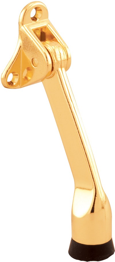 3-1/2-in Polished brass Kick-down Door Stop