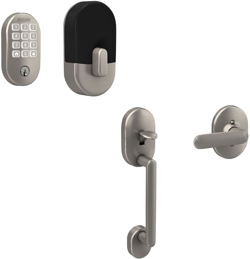 Arrive Remsen Satin Nickel Electronic Deadbolt and Remsen-Davlin Handleset Bundle