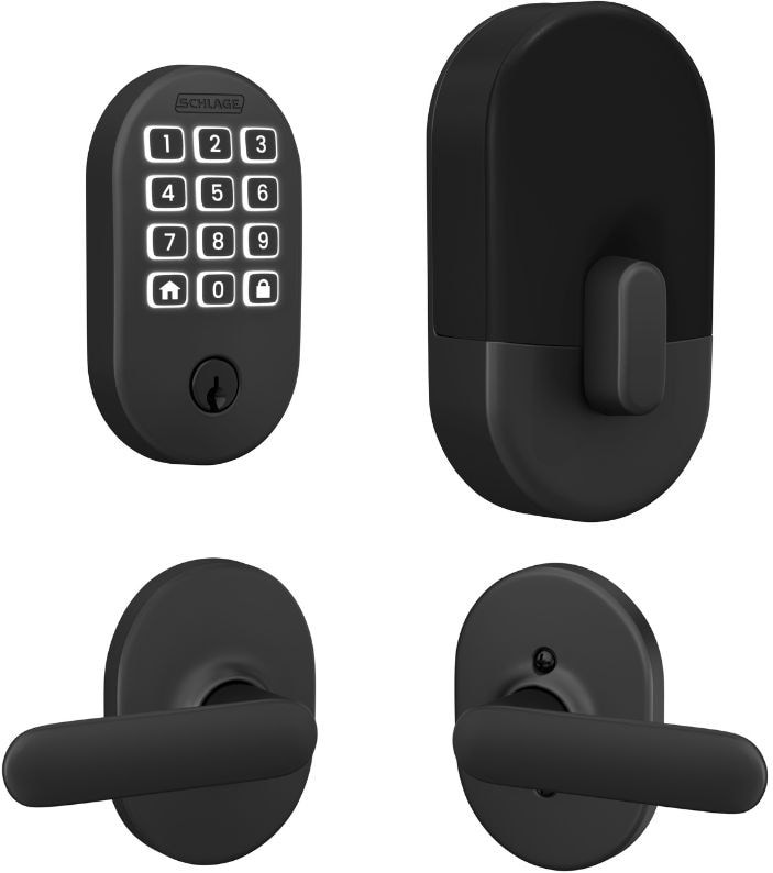 Arrive Remsen Matte Black Electronic Deadbolt and Davlin-Remsen Door Handle Bundle