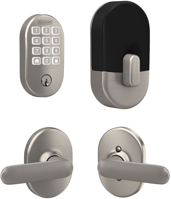 Arrive Remsen Satin Nickel Electronic Deadbolt and Davlin-Remsen Door Handle Bundle