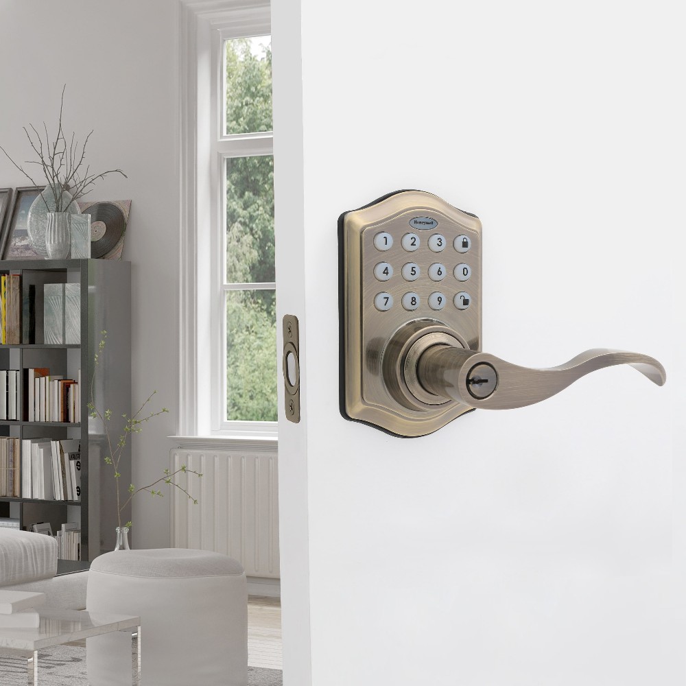 Antique Brass Electronic Handle and Keypad