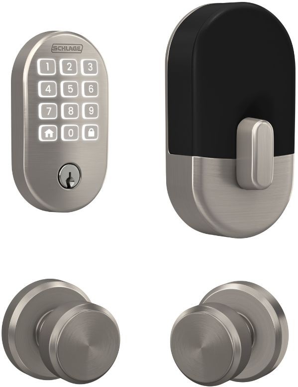 Arrive Remsen Satin Nickel Electronic Deadbolt and Bowery Door Knob Bundle