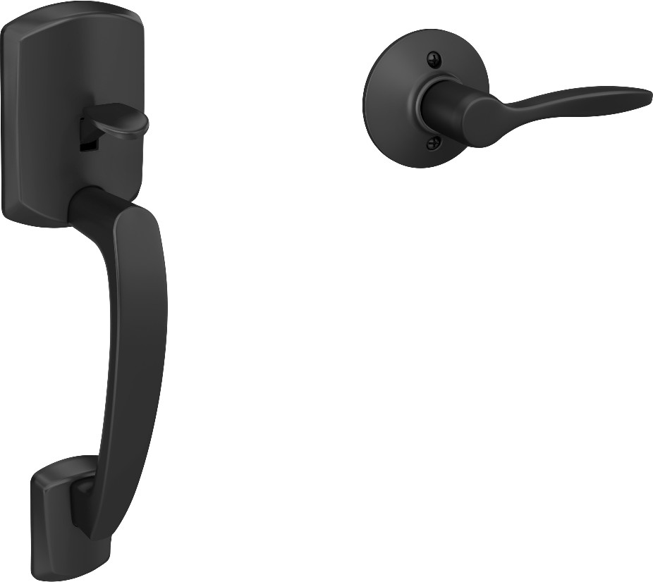 Greenwich-Delfayo Entry Door Handleset with Decorative Lever