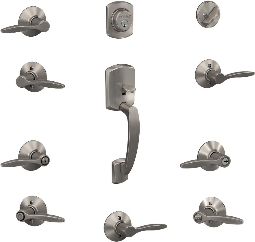 Greenwich-Delfayo Satin Nickel Door Handle Collection