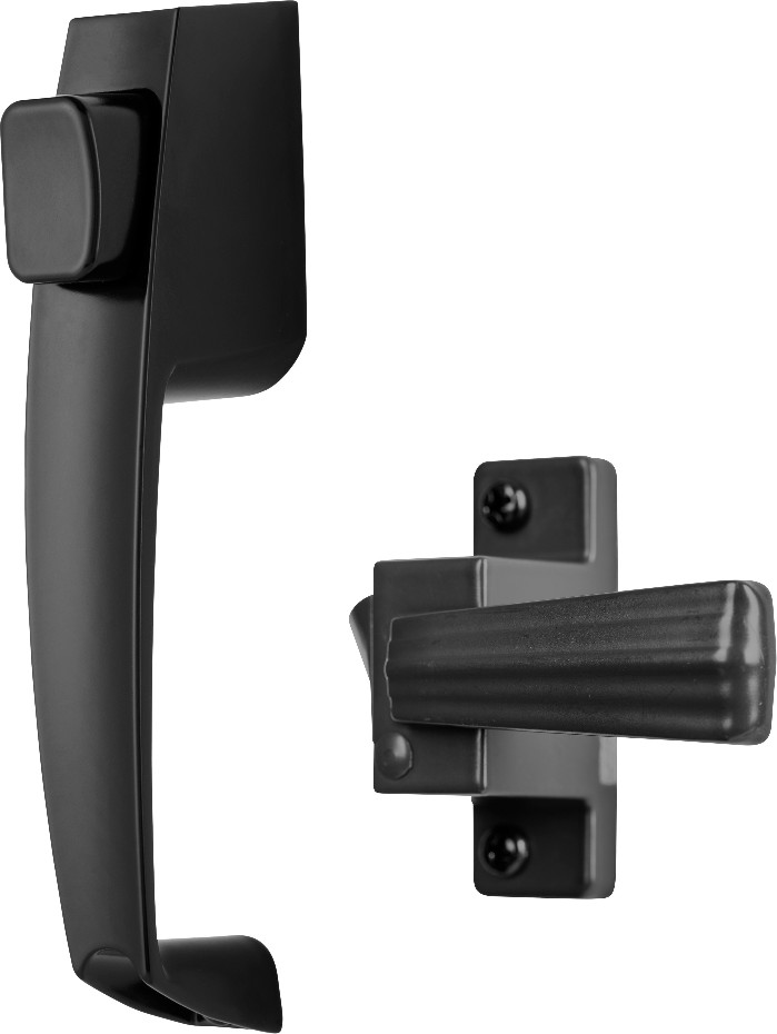 Heavy Duty Black Lockable Screen/Storm door Replacement Handleset
