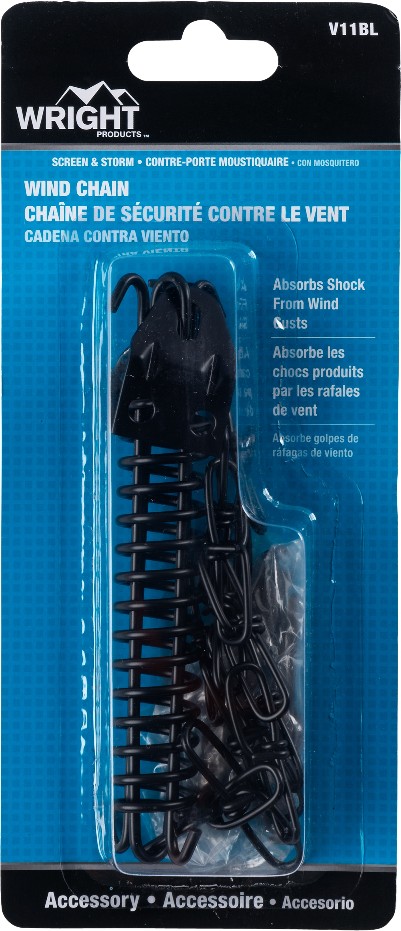 13-in Wind Chain Adjustable Black Metal Screen/Storm door chain stop