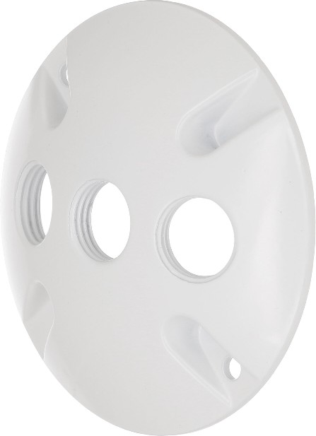 Round White Metal Weatherproof Electrical Box Cover