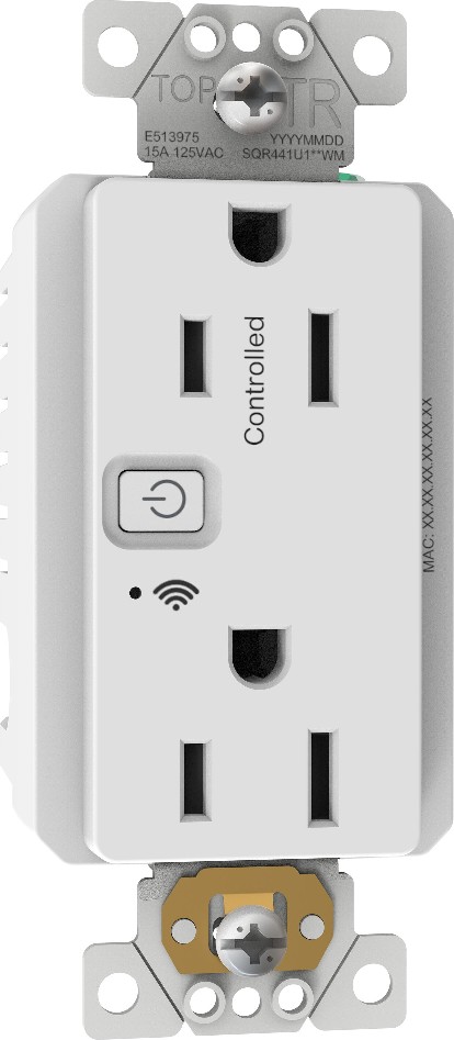 by Schneider X Series Smart WiFi Matter 15 -Amp 120-volt Tamper Resistant Residential Decorator Smart Compatible Outlet , White