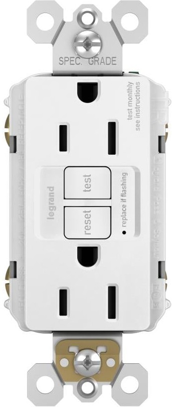 15 -Amp 125-volt Tamper Resistant GFCI Residential/Commercial Decorator Outlet , White