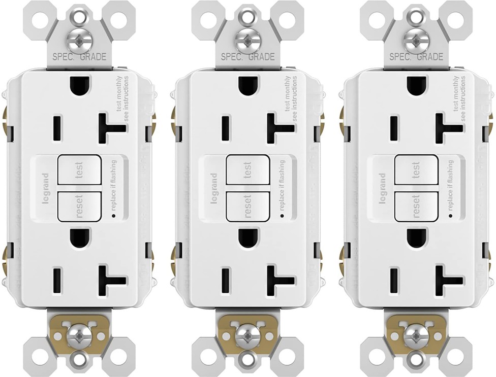 radiant 20 -Amp 125-volt Tamper Resistant GFCI Residential/Commercial Decorator Outlet , White 3 -Pack