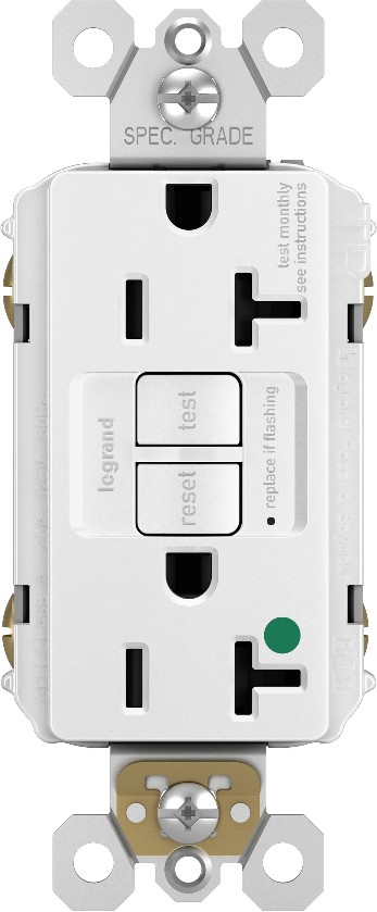 radiant 20 -Amp 125-volt Tamper Resistant GFCI Hospital Decorator Outlet , White