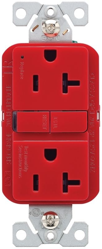 20 -Amp 125-volt Tamper Resistant GFCI Residential Decorator Outlet , Red