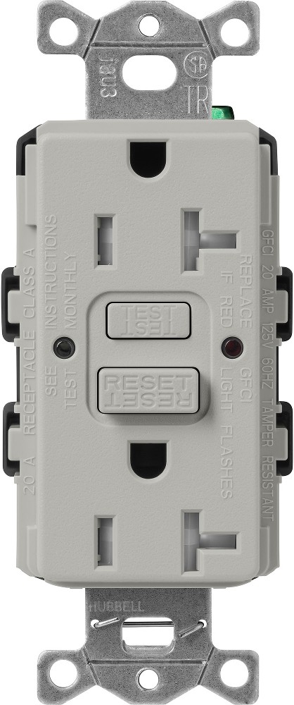 Claro 20 -Amp 120-volt Tamper Resistant GFCI Residential Decorator Outlet , Pebble