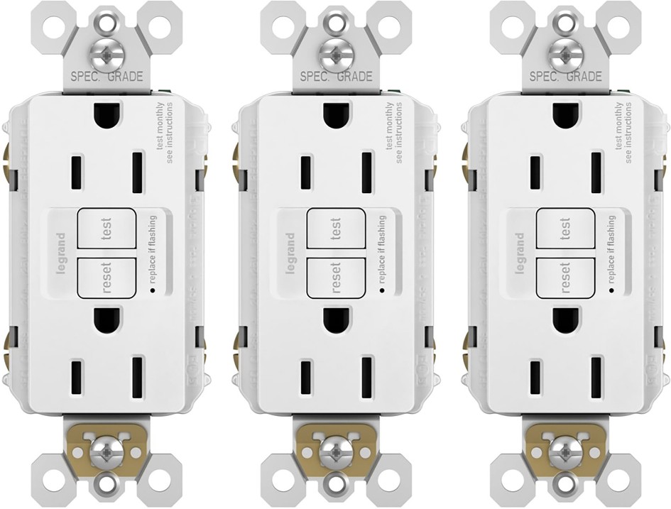 radiant 15 -Amp 125-volt Tamper Resistant GFCI Residential/Commercial Decorator Outlet , White 3 -Pack