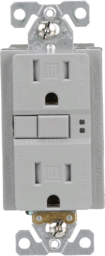 15 125-volt Tamper Resistant GFCI Residential/Commercial Decorator Outlet
