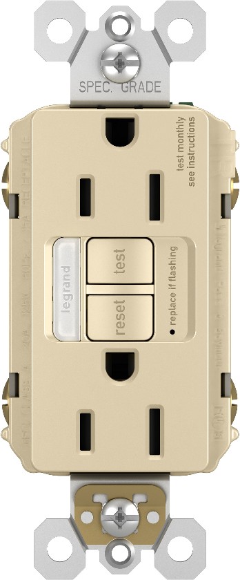 radiant 15 -Amp 125-volt Tamper Resistant GFCI Residential/Commercial Decorator Outlet , Ivory
