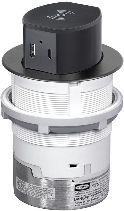 Bryant 15A Tri-Power Pop Up 15 -Amp 125-volt Tamper Resistant Recessed Pop-Out Residential/Commercial Duplex Outlet Type A/C , Black