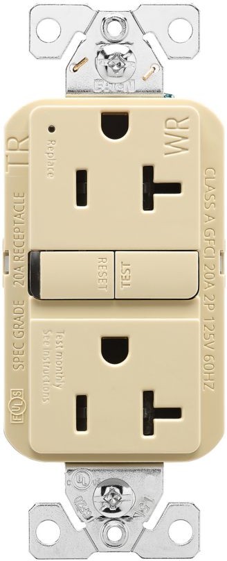 20 -Amp 125-volt Tamper Resistant Weather Resistant GFCI Residential Decorator Outlet , Ivory