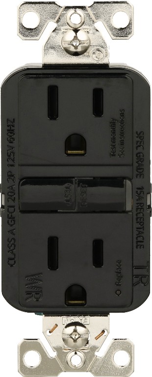 20 -Amp 125-volt Tamper Resistant Weather Resistant GFCI Residential Decorator Outlet , Black