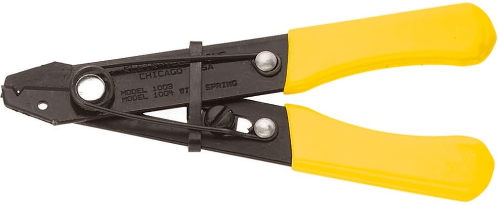 Wire Stripper and Cutter with Spring
